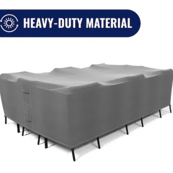 KHOMO GEAR Outdoor Dining Set Cover 88"W x 25"H x 58"D Gray - Picture 3 of 7
